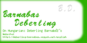 barnabas deberling business card